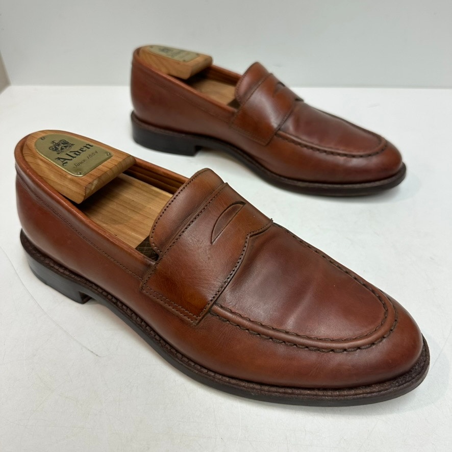 Excellent Grant Stone X J. Crew Ludlow Penny Loafer Brown Leather Bench Made 9 — image 3 of 8